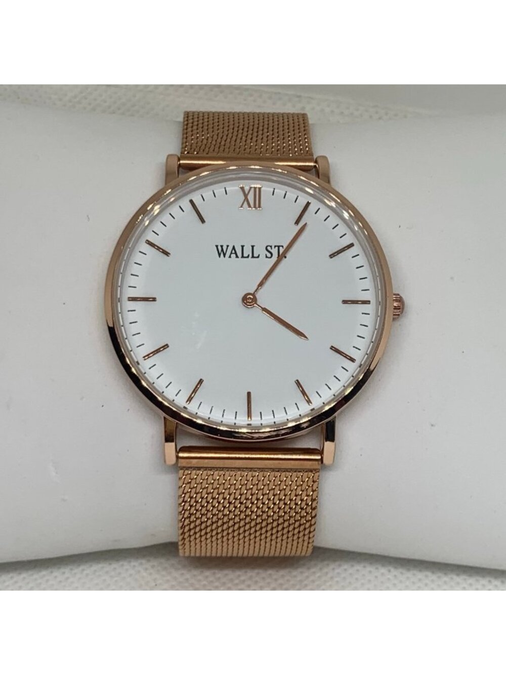 men’s gold tone watch Wall Street quartz 40mm stainless steel adjustable running